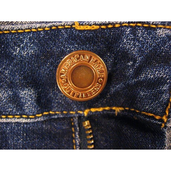 American Eagle Womens CUTOFF JEAN SHORTS Low Rise 2 Blue Slouchy - Picture 5 of 8